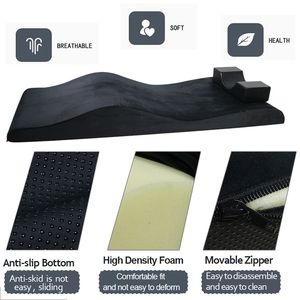 Surmatelas ergonomique incurvé en mousse à mémoire de forme pour table de cils/table de massage - Table esthétique, extensions de cils et soutien <span class=keywords><strong>visco</strong></span>élastique - Product Image 5