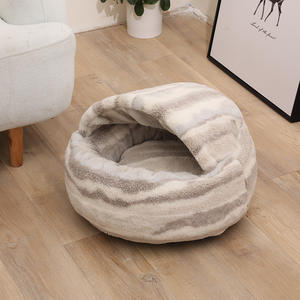 Cama Redonda Moderna para Mascotas, Suave y Cómoda, Nido para Perros y Gatos, Lavable, Base Antideslizante, Funda Extraíble con Cojín - Product Image 5