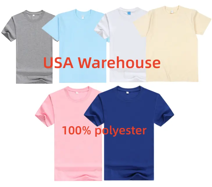 USA Warehouse高品質メンズプレーンTシャツホワイトTシャツカスタム昇華メンズTシャツブランク特大Tシャツ