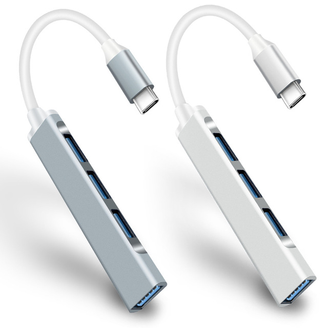 4 in 1 USB2.0 USB 3.0 Type C Hub High Speed OTG 4 Port Multi Splitter Adapter Aluminium External