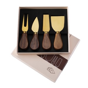 Coffret cadeau transfrontalier, couteau à fromage avec manche en noyer, ensemble de couverts de cuisine, ensemble de 4 pièces, motif <span class=keywords><strong>Hu</strong></span> <span class=keywords><strong>Hu</strong></span> <span class=keywords><strong>Tao</strong></span>, moderne et simple - Product Image 5