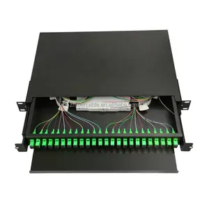 Ftth ótico mini rotativo odf 1u 2u, terminal, caixa mpo 4 6 8 puertos 12 96 144 núcleo 48 porto lc sc rack, montagem, painel de remendo de fibra 24