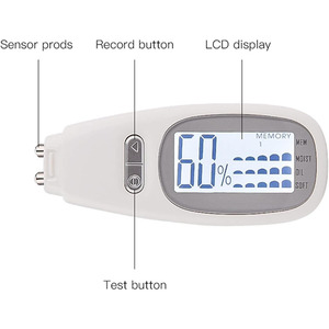 Analyseur de teneur en eau et en huile haute précision J&R Professional, technologie de capteur biologique, écran LCD rétroéclairé, outil de soin du visage, testeur d'hydratation de la peau - Product Image 4