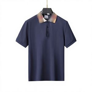 Camicia a <span class=keywords><strong>maniche</strong></span> <span class=keywords><strong>corte</strong></span> da uomo in cotone 100% traspirante, ricamata, ad asciugatura rapida, vestibilità aderente, stile casual, tinta unita, nuova tendenza 2026 - Product Image 4