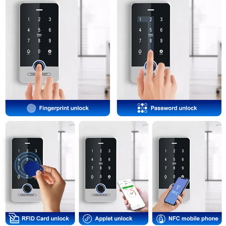 High Quality Smart Waterproof Password Tt Link Program Unlock Indoor Office Fingerprint Door Lock Bluetooth Access Control