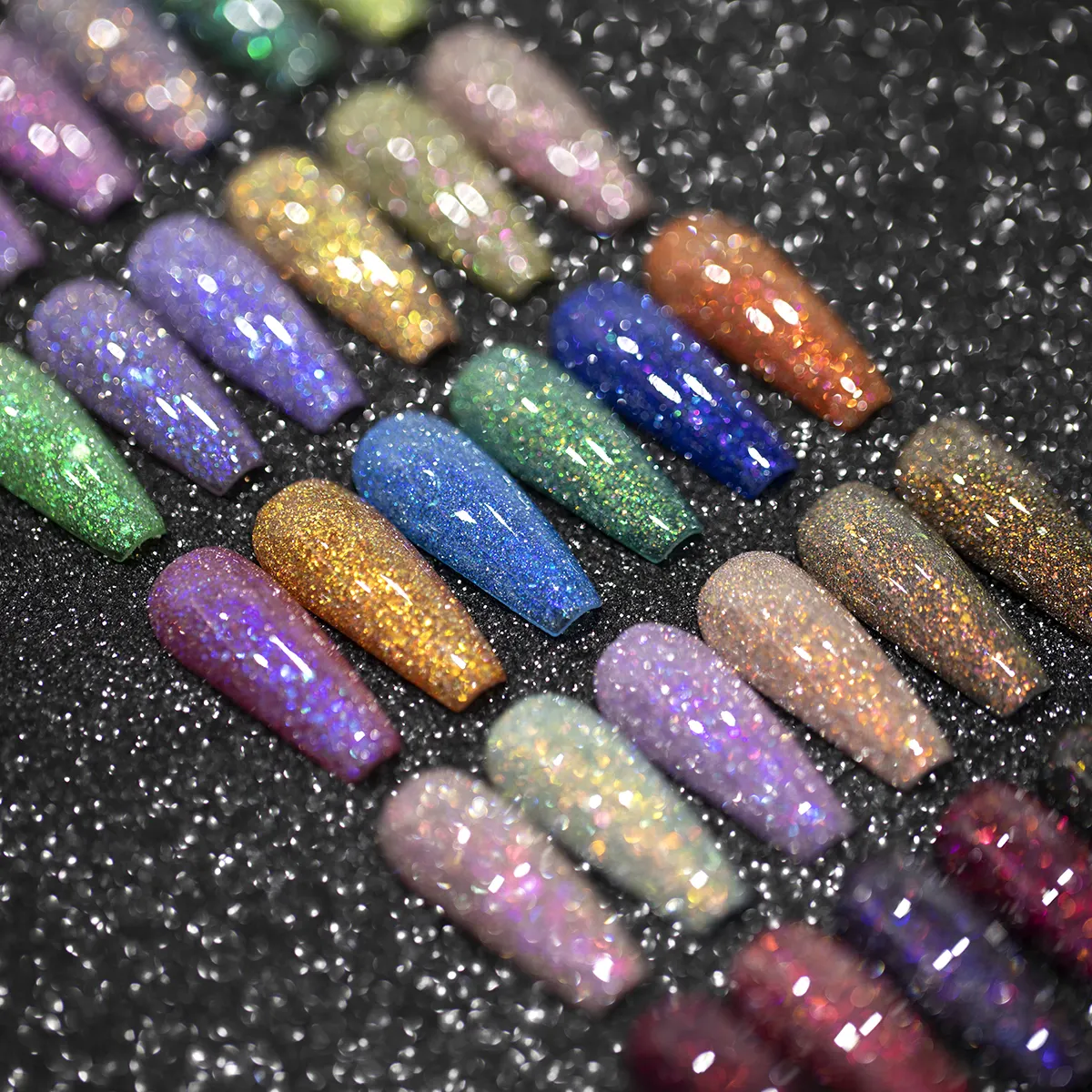 OEM Vente en gros Fournitures pour ongles Disco Crushed Shinny Bling Diamond Gel Vernis à ongles Fluorescent Powder Glitter Gel Polish