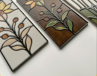 Carreaux Artistiques en Céramique Émaillée 150x300 Style Rétro Français Résistants à l'Usure pour Salle de Bain et Cuisine, Carreaux Vintage pour Dosseret