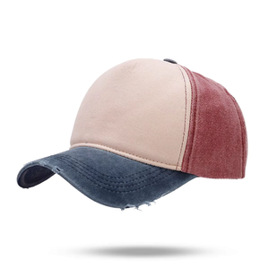 Gorra de Béisbol Unisex con Bloques de Color, Estilo Denim Lavado, 6 Paneles, Ajustable, Casual, para Primavera/Verano, Talla Adulto - Product Image 1
