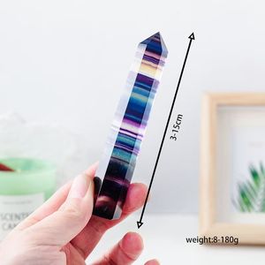 Gepolijst Natuurlijk Fengshui Energiekleurig Fluoriet Kristallen Toren Mascotte Stijl Huis & Kantoor Decor - Product Image 3