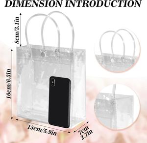 Bolsas de Regalo Transparentes Personalizadas con Asa, Bolsa de PVC con Lazo para Navidad, Pascua, Bodas, Baby Shower, Fiestas de Cumpleaños - Product Image 4