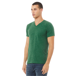 T-shirt pour homme en coton 100% pour l'été, couleur unie, col en V, manches courtes, coupe ample, respirant, impression sérigraphique, design vierge - Product Image 1