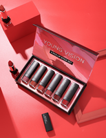 Nouveaux produits, article de sécurité, YOUNG VISION, rouge à lèvres mat en velours, coffret cadeau de 6 couleurs, rouge à lèvres minéral longue durée pour femmes