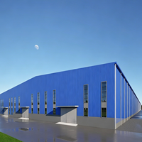 Nave Industrial Prefabricada con Revestimiento Metálico Azul PPGI |   Edificio de Almacenamiento Logístico y Planta de Fábrica con Estructura de Acero Personalizada