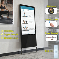 Nouveau miroir de fitness intelligent à écran tactile sur pied pour la maison intelligente, 32/43 pouces, compatible Wi-Fi, entraîneur de force intelligent complet, salle de sport