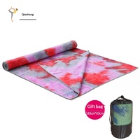 Serviettes de yoga en maille épaissie avec fibres fines et particules de résine, 183 cm, lavables en machine pour le fitness