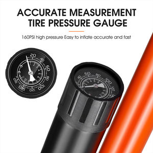 ปั๊มลมจักรยาน WEST BIKING 160PSI พร้อมเกจวัดแรงดันสูง อุปกรณ์เสริมสำหรับจักรยาน ใช้ได้กับจุ๊บ Presta และ Schrader สำหรับจักรยานเสือภูเขาและจักรยานถนน - Product Image 4