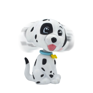Bobblehead Dog - Blanc avec des points noirs, c'est un animal mignon et ludique, parfait pour votre tableau de bord de voiture, votre bureau ou votre décoration intérieure. - Product Image 4