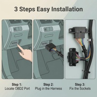 Cable de Extensión OBD2 1 a 2 Premium J1962 con Accesorios de Montaje, Plug & Play para Todos los Vehículos con Estándar OBD2
