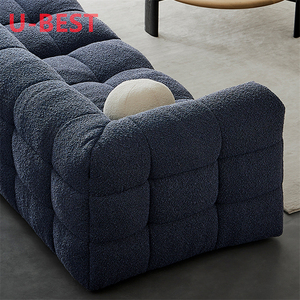 Muebles de Sala de Estar de Lujo Ligero, Diseño de Estilo Italiano, Sofá de Sala de Estar Retro Combinado de Tres Asientos <span class=keywords><strong>Marshmallo</strong></span> W - Product Image 5