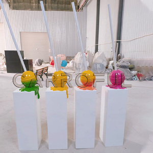Tùy chỉnh lớn sợi thủy tinh Lollipop với cơ sở tan chảy kem điêu khắc khổng lồ chất lỏng Lollipop điêu khắc rơi Lolly đồ trang trí - Product Image 6