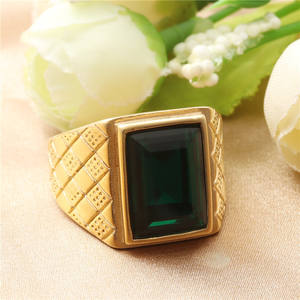 Anillo Cuadrado Multicolor de Acero Inoxidable, Chapado en Oro, Estilo <span class=keywords><strong>Punk</strong></span>, Unisex, con Caja de Regalo - Product Image 3