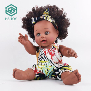 HS玩具2023热卖12英寸深色皮肤娃娃婴儿非洲美国，女孩黑色娃娃带装扮玩具 - Product Image 5