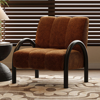 Luxuriöse Stühle im Antik-Retro-Stil, Nordische Möbel, Moderner Hotel-Sessel, Metall-Samt-Loungesessel für Wohnzimmer, Büro und Lounge