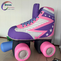Modèle de patin à roulettes géant gonflable, patin à roulettes rétro à quatre roues, accessoire publicitaire extérieur commercial, décoration gonflable