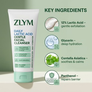 Nettoyant Visage Éclaircissant 12% Acide Lactique AHA Exfoliant Unifiant le Teint Doux pour les Taches Sombres <span class=keywords><strong>et</strong></span> Irrégulières - Product Image 2
