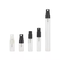 Petit vaporisateur en verre noir rond 2ml 3ml 5ml 10ml, mini flacon pulvérisateur vide transparent en verre pour emballage de parfum et d'huiles essentielles
