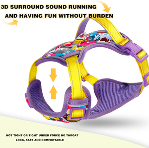 Arnés de perro de lujo de neopreno resistente con patrón DIY, proveedor de entrenamiento de mascotas de trabajo, arnés de perro personalizado con clip frontal al por mayor - Product Image 3