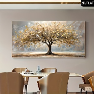Obra <span class=keywords><strong>de</strong></span> Arte en Lienzo sin Marco con un Sofisticado Árbol <span class=keywords><strong>de</strong></span> <span class=keywords><strong>la</strong></span> <span class=keywords><strong>Vida</strong></span> con Hojas Doradas, Creando un Ambiente <span class=keywords><strong>de</strong></span> Sala <span class=keywords><strong>de</strong></span> Estar - Product Image 2
