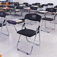 GUANGWEI Meubles d'école en gros, table et chaise pliantes modernes pour salle de classe, chaise de conférence universitaire avec tablette d'écriture
