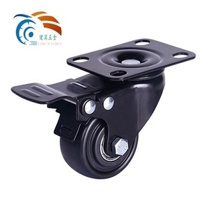 125mm PVC/PU /TPR Hot Sale Möbel Lenk rolle 1,5 Zoll Angeln Handlauf Flach bremsrad - Product Image 2