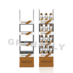 Özel süpermarket 4 katmanlı şişe şekli karton oluklu karton kahve kupa için zemin ekran standı kahve promosyon - Product Image 6