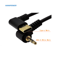 Câble audio USB C AUX de type C vers 2,5 mm mâle plaqué or à 90 degrés pour haut-parleur d'écouteurs de téléphone portable