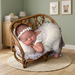 Chaise en rotin pour photographie de bébé. Accessoires de photographie de mode - Product Image 3