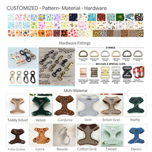 Ensemble Harnais et Laisse <span class=keywords><strong>pour</strong></span> Chien en Tweed <span class=keywords><strong>de</strong></span> Luxe, Anti-traction, <span class=keywords><strong>Collier</strong></span> et Laisse Ajustables, Porte-sac à Crottes, Nœud Papillon, Harnais <span class=keywords><strong>pour</strong></span> Petit Chien, Logo Personnalisé - Product Image 3