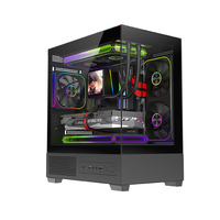 Boîtier PC Gaming M-ATX Prix Usine Verre Trempé Vue Panoramique 2026 Nouveauté Boîtier Aquarium 270 °   Vue complète sans pilier