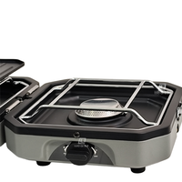 Nouvelle haute qualité Mini 2 brûleurs Portable cuisinière à gaz Camping BBQ Grill cuisine extérieure facilement assemblé coût Performance Grassplot