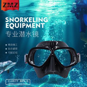 Masque de plongée à double lentille 15,5 cm x 6,5 cm avec support pour caméra pour la plongée en apnée et les sports nautiques pour adultes - Product Image 4