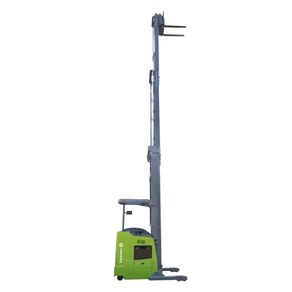 China hot sales warehouse double deep reach stacker 1/ 1.5/ 2ton standing electric reach truck with 10.5 meter lift height