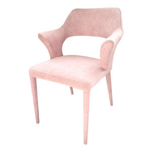 Dining Chair Velvet Pink And Gray <b>Backrest</b> Modern Nordic Style Home Office Use - Product Image 5