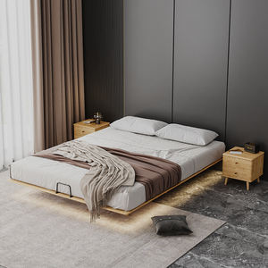 Минималистский деревянный плавающий каркас кровати из ясеня Скрытая опора для ног с планками каркас кровати татами для современной спальни для гостевого номера отеля - Product Image 3