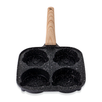 Poêle à œufs RAF 4 cavités antiadhésive multifonction 19 cm, poêle à petit-déjeuner, poêle à gâteaux aux œufs, poêle à crêpes, compatible gaz, électrique et induction