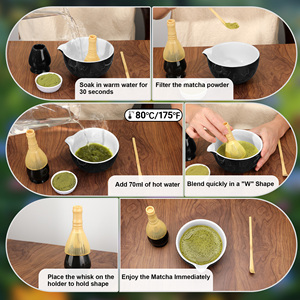 Japanese 4-Piece Ceramic Matcha <b>Tea</b> <b>Set</b> with Butterfly Design Bowl & PP Whisk for Traditional <b>Tea</b> Ceremony - Product Image 6