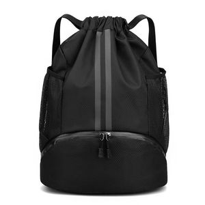 <b>Drawstring</b> <b>Backpack</b> With Shoe Compartment Waterproof Quick Dry Sports Bag For Men Outdoor Fitness Basketball Soccer Training - Product Image 5