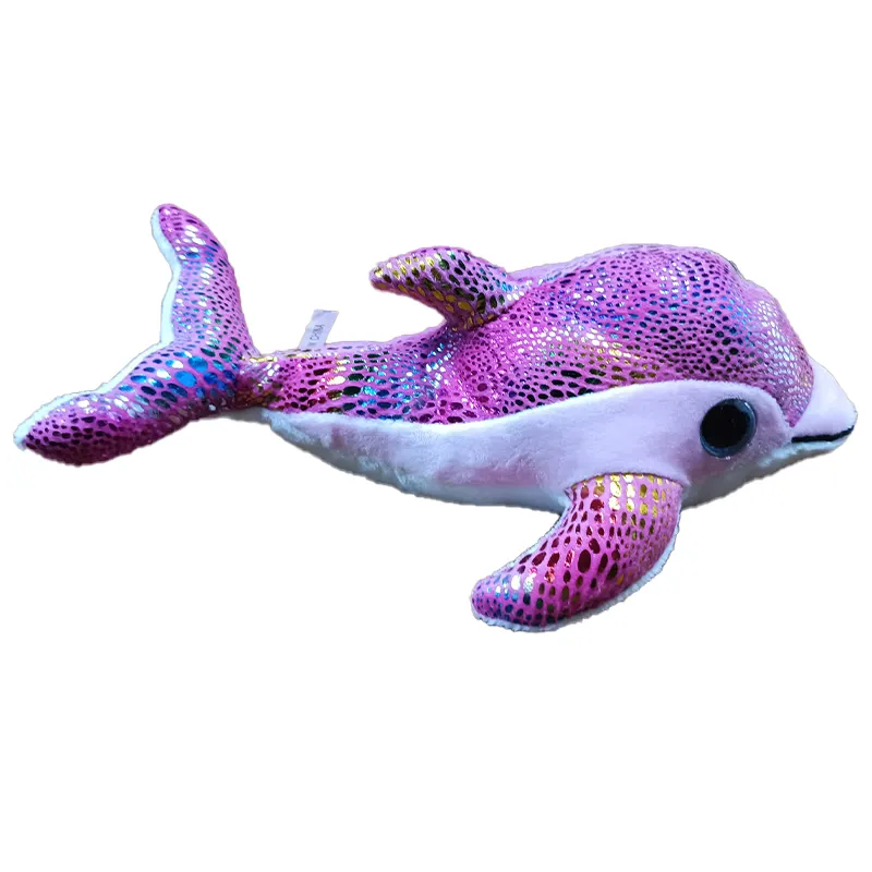 2024 Soft White Pink Dolphin Plush Toys Cheap Custom Stuffed Soft Dolphin Toy Plush