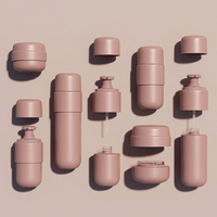 Ensemble de flacons cosmétiques en verre dégradé en forme de capsule, flacon pompe à lotion mat 50g, pot à crème, emballage cosmétique avec logo couleur personnalisée