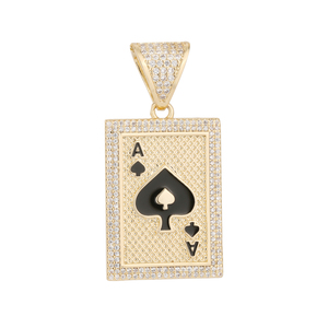 HP510 <span class=keywords><strong>Hip</strong></span> <span class=keywords><strong>Hop</strong></span> Bar <span class=keywords><strong>Rap</strong></span> carte da gioco un modello impermeabile 14K placcato oro ciondolo gioielli di moda adatto per accessori quotidiani - Product Image 1